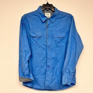 PD&C Authentic apparel mens large flip cuff button up blue shirt no flaws